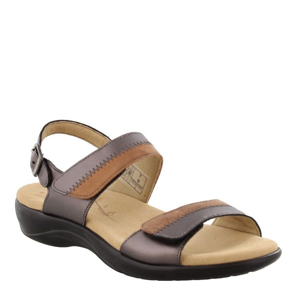 SAS Nudu Sandal Flat Leather 10 M USA comfort Padded Tripad Sole Orthotics